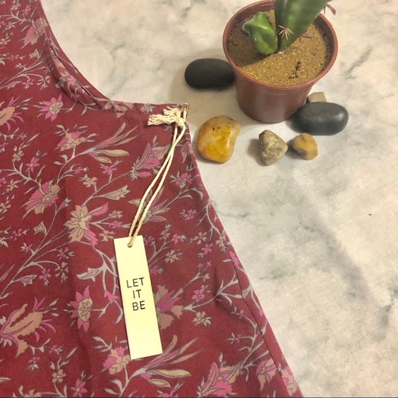 🌵LET IT BE sleeveless dark mauve wild flower 🌵 - Picture 4 of 5